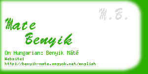 mate benyik business card
